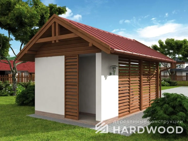 Навес для авто с хозблоком №79 - фото 1012