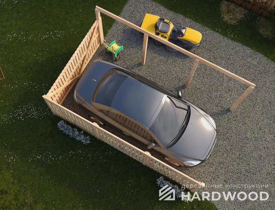 Односкатный навес для авто №66 - фото 937